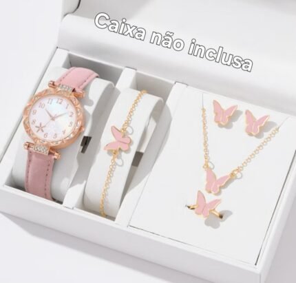 Kit relógio+conjunto assessórios