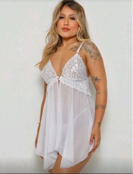 Conjunto lingerie camisola renda