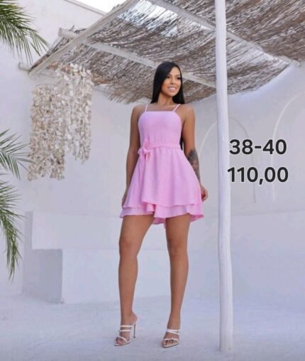 Vestido rosa bebê com forro