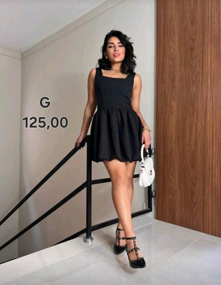 Vestido balone preto
