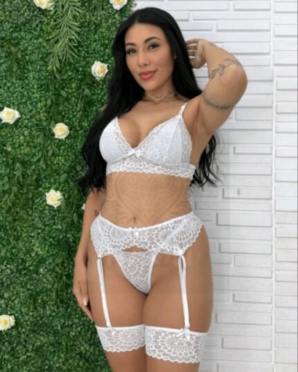 Conjunto lingerie renda branca